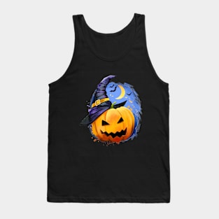 Halloween Pumpkin with hat Tank Top